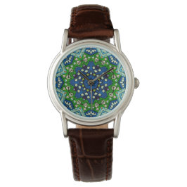 Reloj De Pulsera Mandala Retro Mosaico Green Pattern Watch