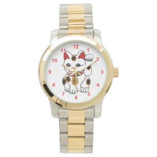 Reloj De Pulsera Maneki Neko Bobtail Calico Cat