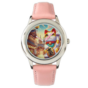 Reloj De Pulsera Maneki Neko japonés