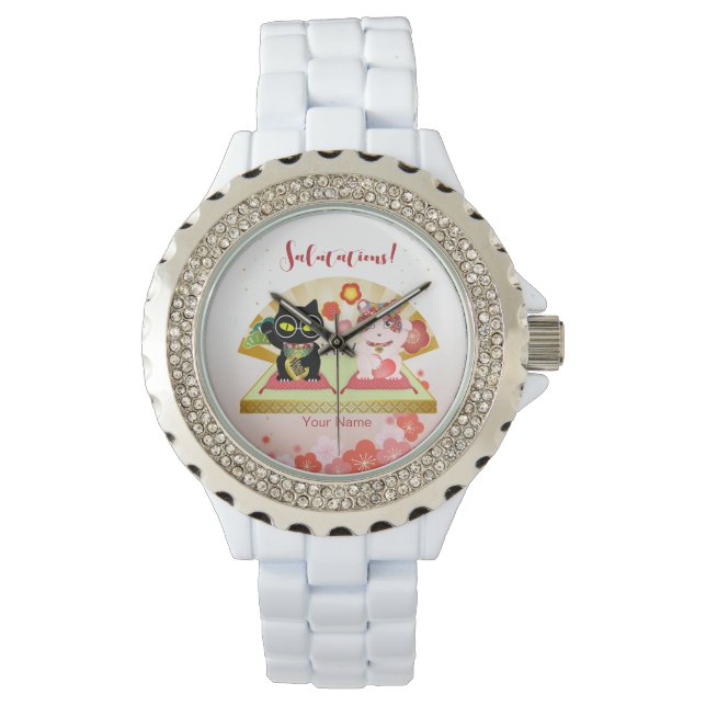 Reloj De Pulsera Maneki Neko Lucky Poiluna (Anverso)