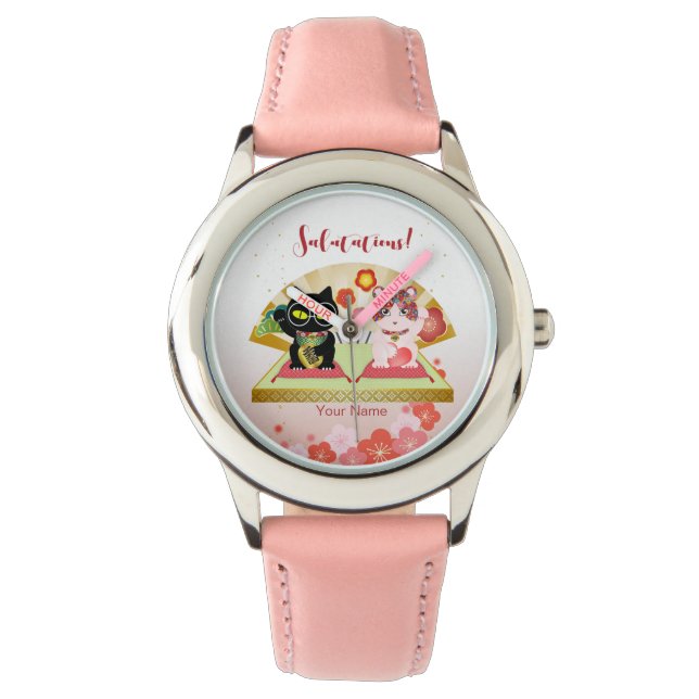 Reloj De Pulsera Maneki Neko Lucky Poiluna (Anverso)