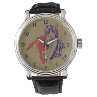 Reloj De Pulsera Manga americana Neko Catgirl Kawaii Anime