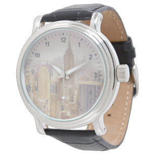 Reloj De Pulsera Manhattan en la niebla   Nueva York