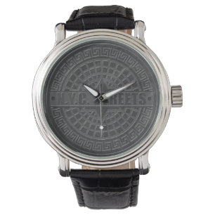 Reloj De Pulsera Manhole Cubre Mármol Negro