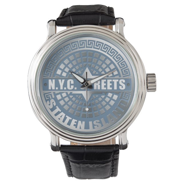Reloj De Pulsera Manhole Staten Island Blue (Anverso)