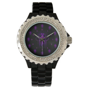 Reloj De Pulsera Mano Celta Hamsa (Púrpura)