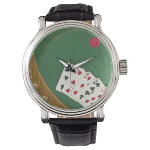 Reloj De Pulsera Mano de póker que gana seis a diez