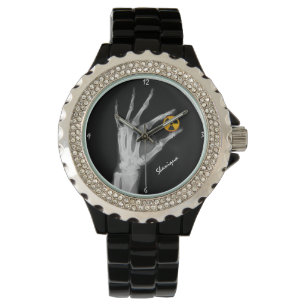 Reloj De Pulsera Mano sosteniendo un símbolo de radiación