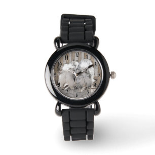 Reloj De Pulsera Manos en la pintura de la puerta - Arte original d
