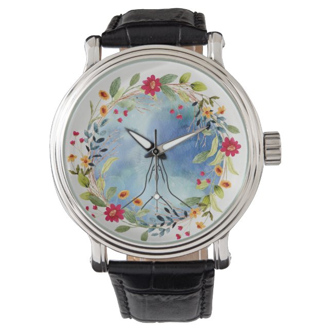 Reloj De Pulsera Manos orando acuarela (Anverso)