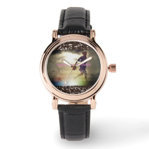 Reloj De Pulsera Mantén en Movimiento Brillo Marrón Falso