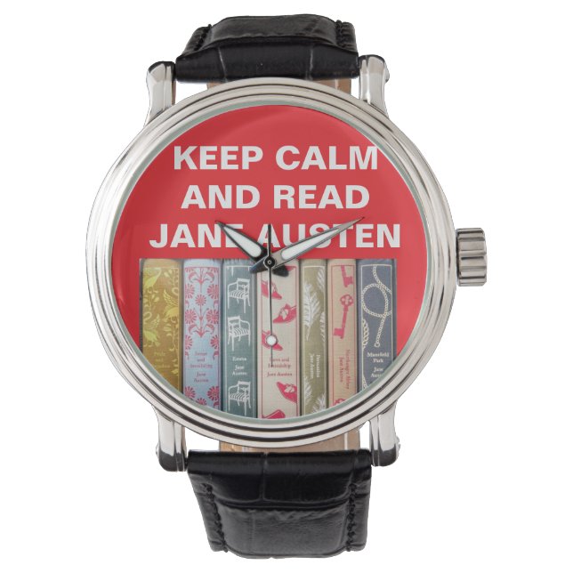 Reloj De Pulsera Mantén la calma, lee a Jane Austen (Anverso)