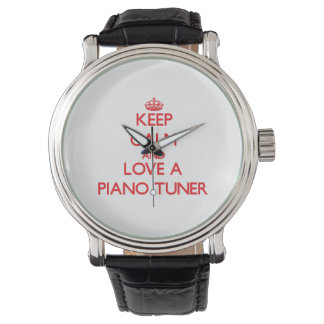 Reloj De Pulsera Mantener la calma y amar un sintonizador de piano