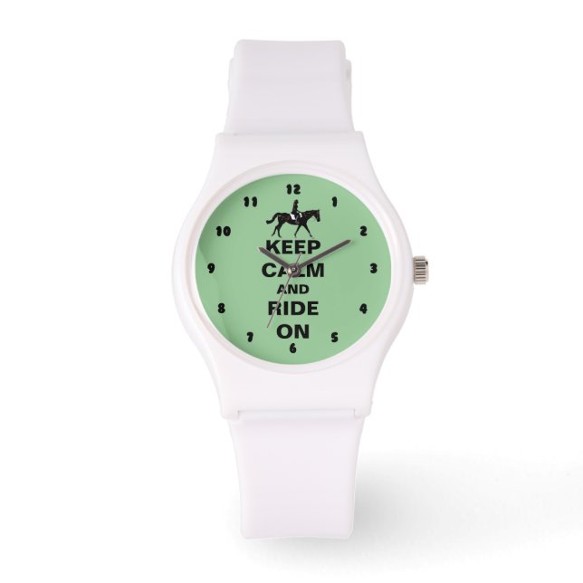 Reloj De Pulsera Mantener la calma y andar a caballo (Anverso)