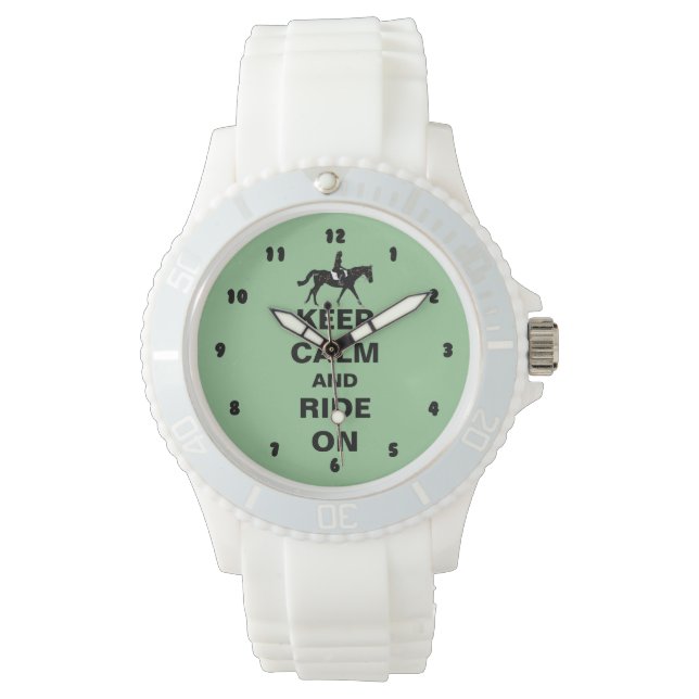 Reloj De Pulsera Mantener la calma y andar a caballo (Anverso)