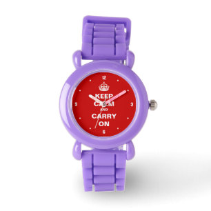 Reloj De Pulsera Mantener la calma y continuar - Estilo inglés retr