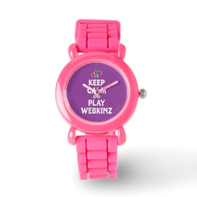 Reloj De Pulsera Mantener La Calma Y Jugar Webkinz (Anverso)