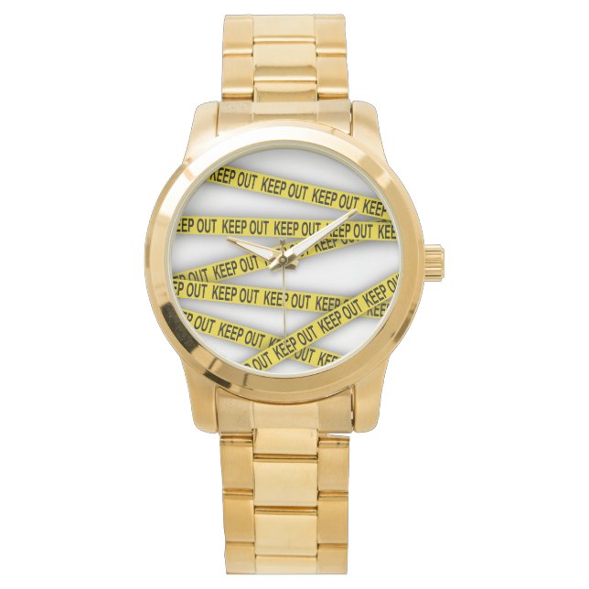 Reloj De Pulsera Manténgase alejado y no cruce la cinta de la polic (Anverso)