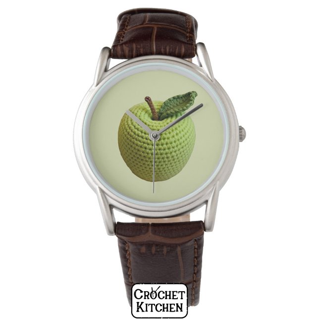 Reloj De Pulsera Manzana de crochet verde artesanal retro mínimo (Subido por el creador)