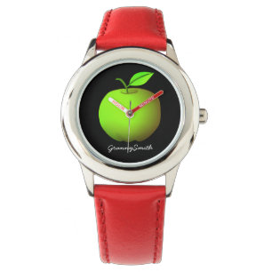 Reloj De Pulsera Manzana Verde Simple