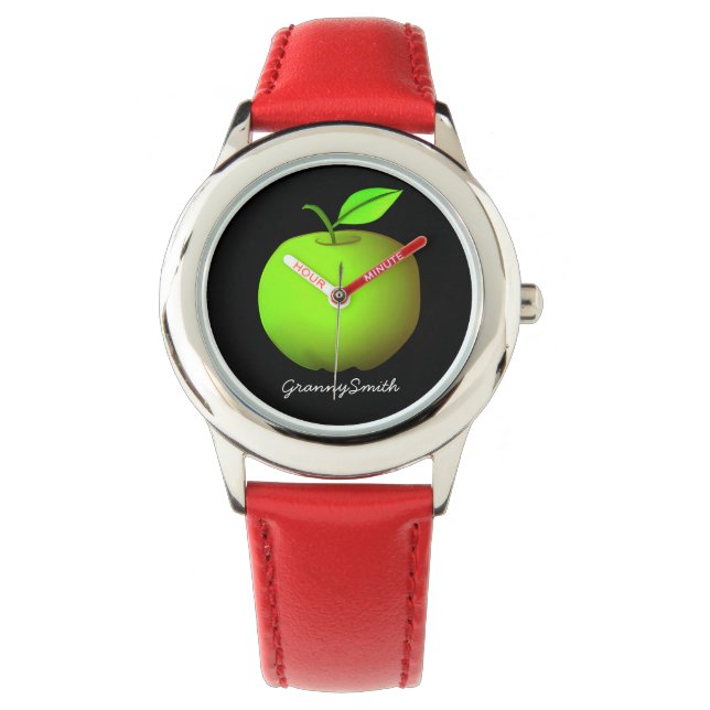 Reloj De Pulsera Manzana Verde Simple (Anverso)