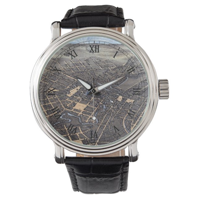 Reloj De Pulsera Mapa antiguo aéreo de la ciudad de San Antonio, Te (Anverso)