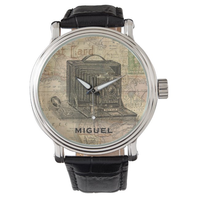 Reloj De Pulsera Mapa antiguo de cámaras antiguas de África persona (Anverso)