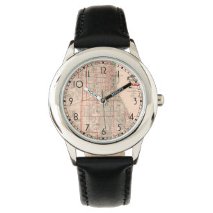 Reloj De Pulsera Mapa antiguo de Chicago - 1893