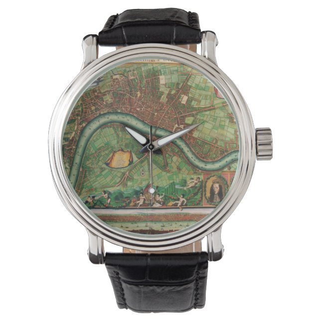 Reloj De Pulsera Mapa Antiguo de las Calles de Londres por Johannes (Anverso)