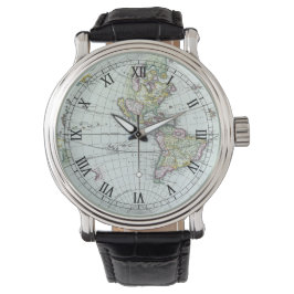 Reloj De Pulsera Mapa Antiguo del Mundo del Siglo XVII, Frederick D