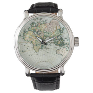 Reloj De Pulsera Mapa Antiguo del Mundo Vintage por Pieter Goos, 16