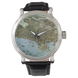Reloj De Pulsera Mapa antiguo Vista aérea Ciudad de Seattle Washing