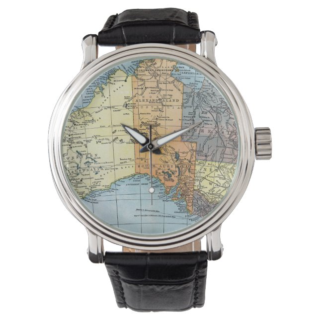 Reloj De Pulsera MAPA: AUSTRALIA, c1890 (Anverso)