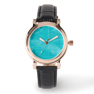Reloj De Pulsera Mapa azul de Cuba