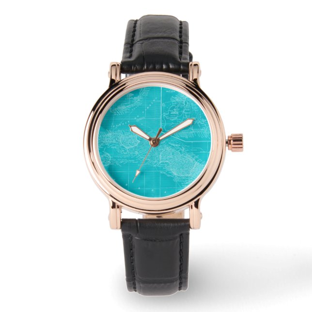 Reloj De Pulsera Mapa azul de Cuba (Anverso)