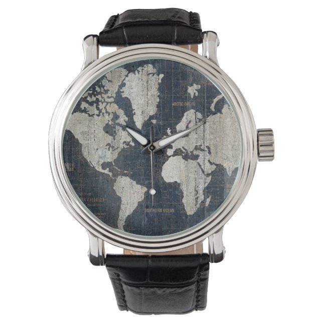 Reloj De Pulsera Mapa azul del mundo antiguo (Anverso)