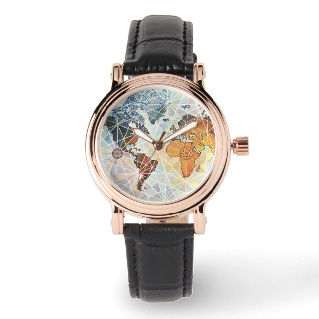 Reloj De Pulsera Mapa de Air Afrique del Mundo (Anverso)