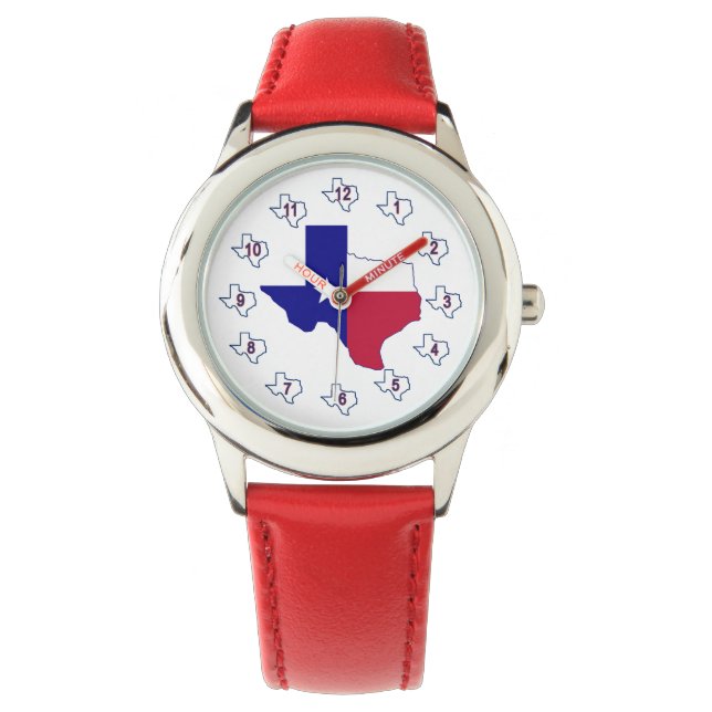 Reloj De Pulsera Mapa de bandera de Texas (Anverso)