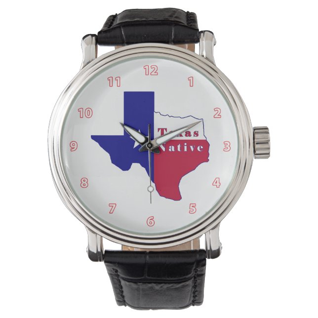 Reloj De Pulsera Mapa de bandera nativa de Texas (Anverso)