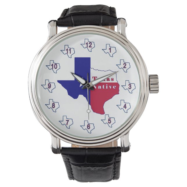 Reloj De Pulsera Mapa de bandera nativa de Texas (Anverso)