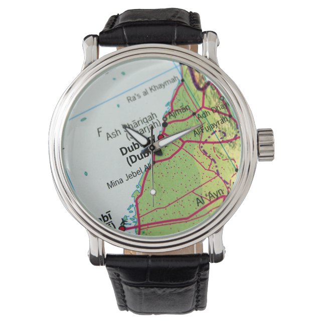 Reloj De Pulsera Mapa de Ciudad de Dubai (Anverso)