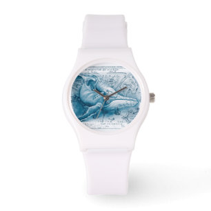 Reloj De Pulsera Mapa de cosecha azul Humpbacks