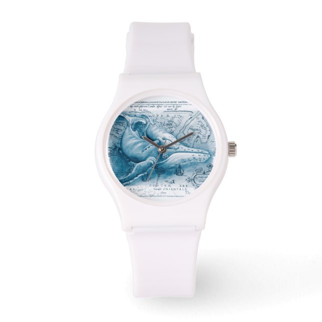Reloj De Pulsera Mapa de cosecha azul Humpbacks (Anverso)