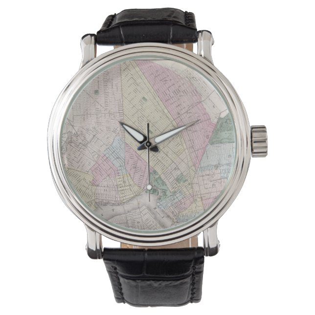 Reloj De Pulsera Mapa de época de Brooklyn (1873) (Anverso)