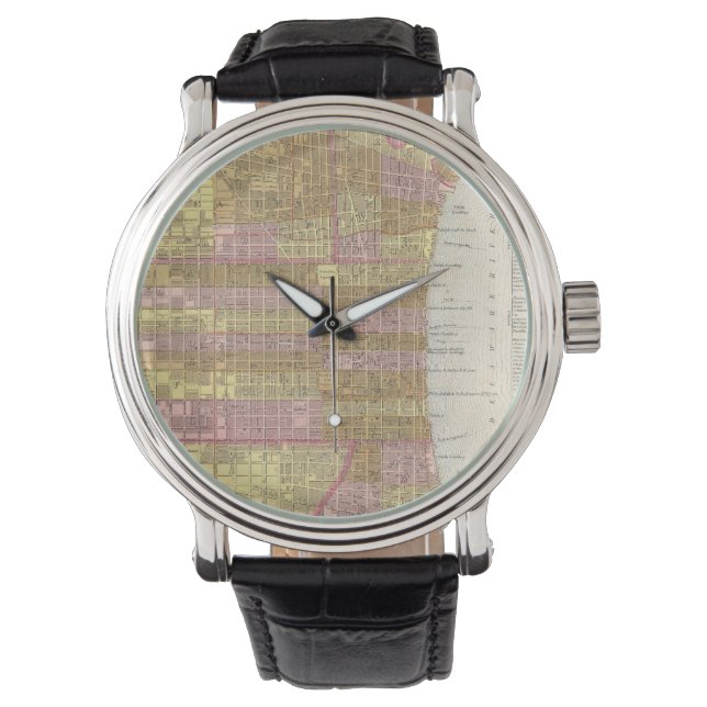 Reloj De Pulsera Mapa de época de Filadelfia (1846) (Anverso)