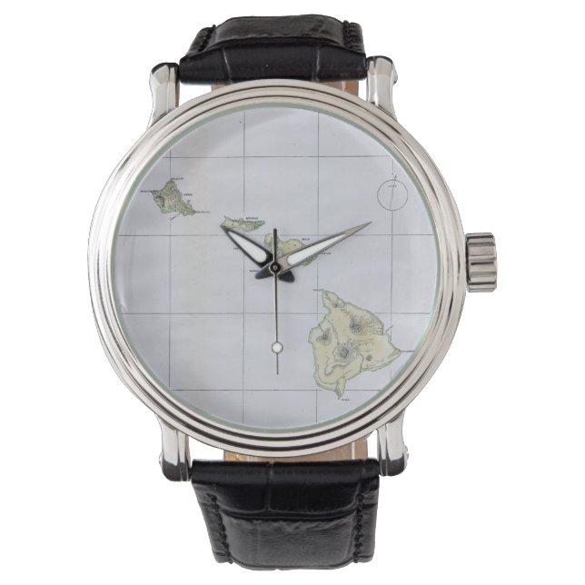 Reloj De Pulsera Mapa de época de Hawaii (1883) (Anverso)