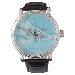 Reloj De Pulsera Mapa de época del Caribe - EE.UU.