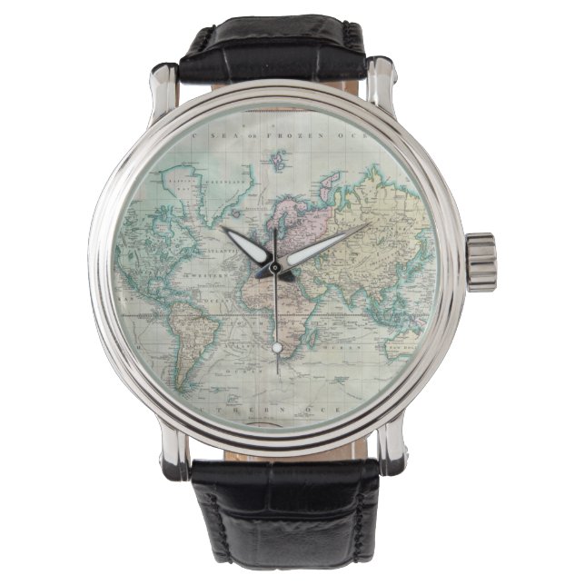 Reloj De Pulsera Mapa de época del mundo (1801) (Anverso)