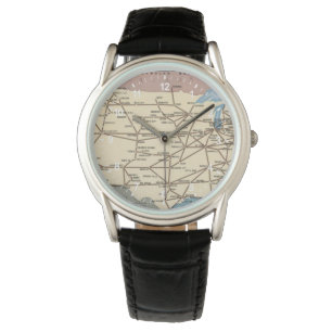 Reloj De Pulsera Mapa de Estados Unidos envía el Skyway vía Air Exp
