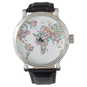 Reloj De Pulsera Mapa de gatos del Mapa Mundial